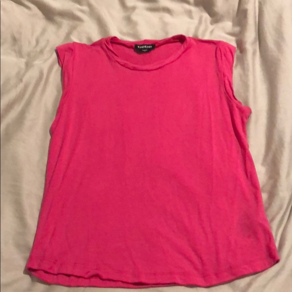 Bebe pink muscle tee